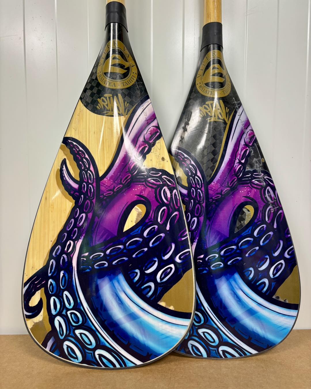 Oro Marron design by RIVAL — Viper Va'a paddle (full)