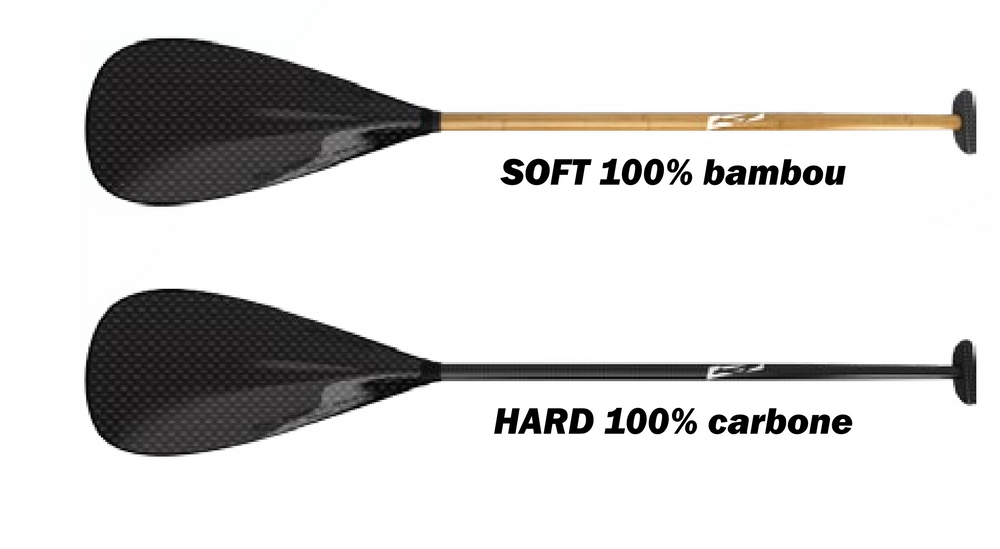 Viper Va'a shaft flex options: Soft 100% bamboo and Hard 100% carbon