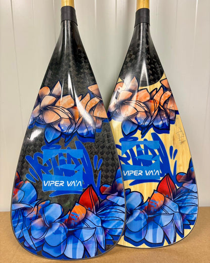 Heitiare Bleue design by RIVAL — Viper Va'a paddle (full)