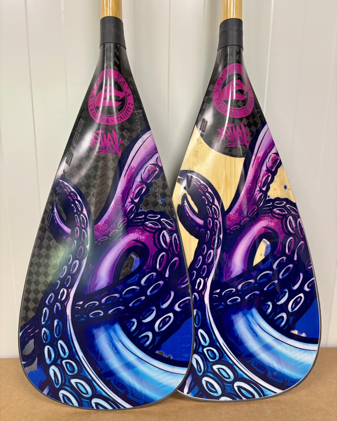 Oro Pink design by RIVAL — Viper Va'a paddle (full)