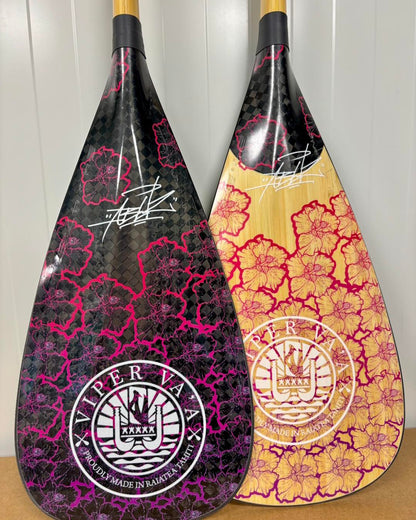 Aute Rose design by AbuZe — Viper Va'a paddle (full)