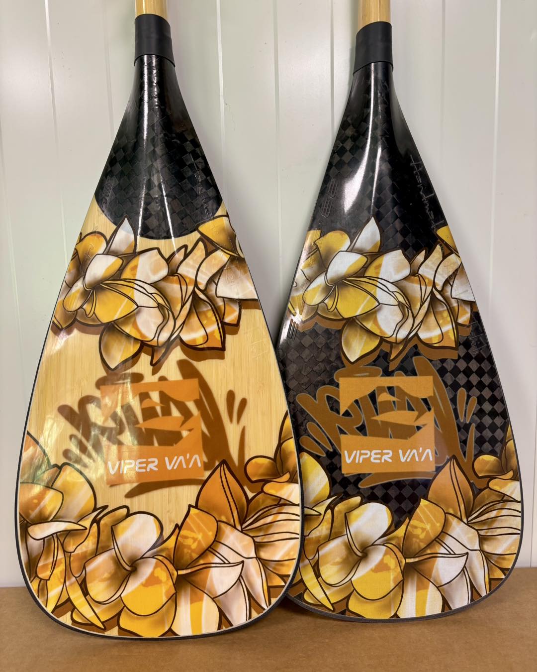 Heitiare Marron design by RIVAL — Viper Va'a paddle (full)
