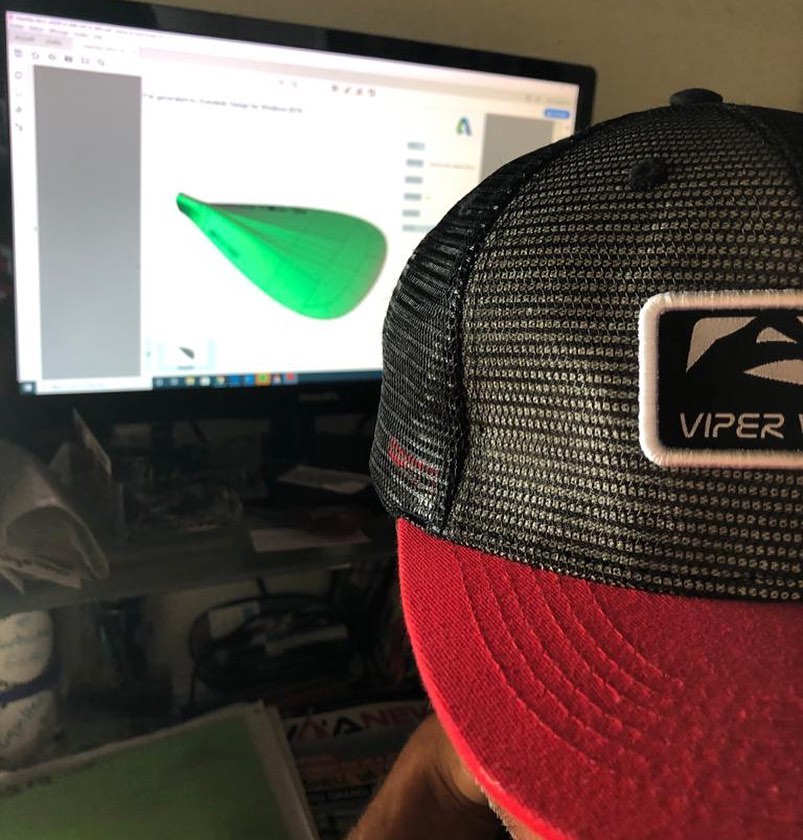 Blade shape digitized in CAD at the workshop — photo @vipervaa